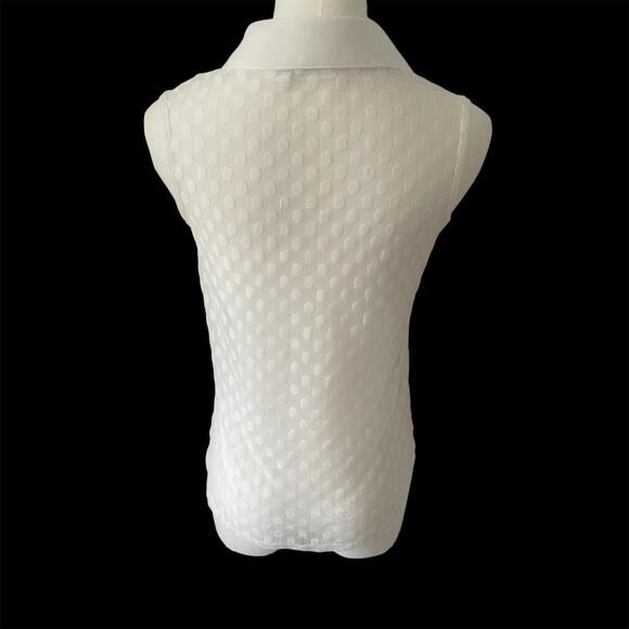 Cato Sheer Swiss Dot Sleeveless Blouse Sz S - Picture 3 of 4